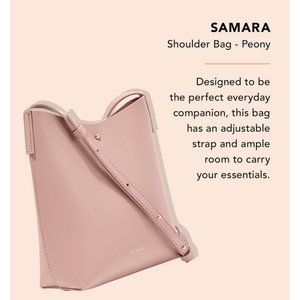 NWOT Samara Designer Shoulder/Crossbody Bag- Vegan Leather- Peony Pink/DustyA